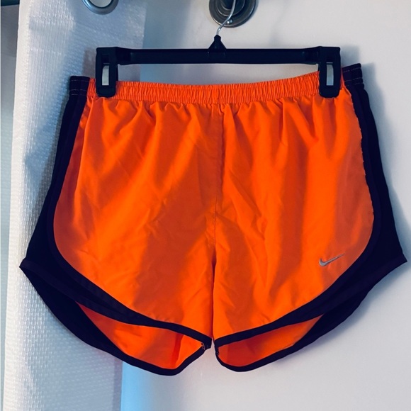 Nike Bright Orange Running Shorts with Black and Dark Purple Accents - Picture 1 of 6